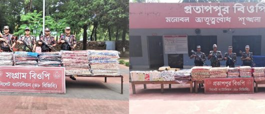 সিলেট ও সুনামগঞ্জ সীমান্তে ২ কোটি টাকার ভারতীয় মালামাল জব্দ